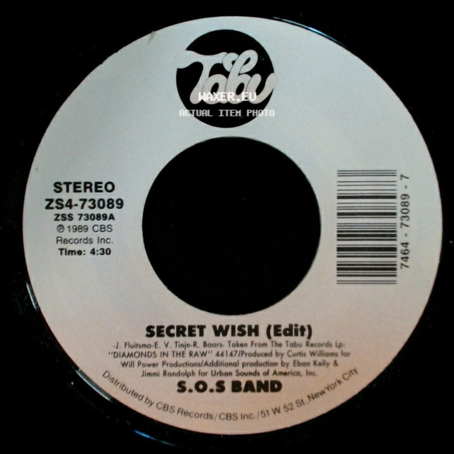S.O.S Band - Secret Wish (Edit) / Crossfire (Part I & Ii) (Edit) side A