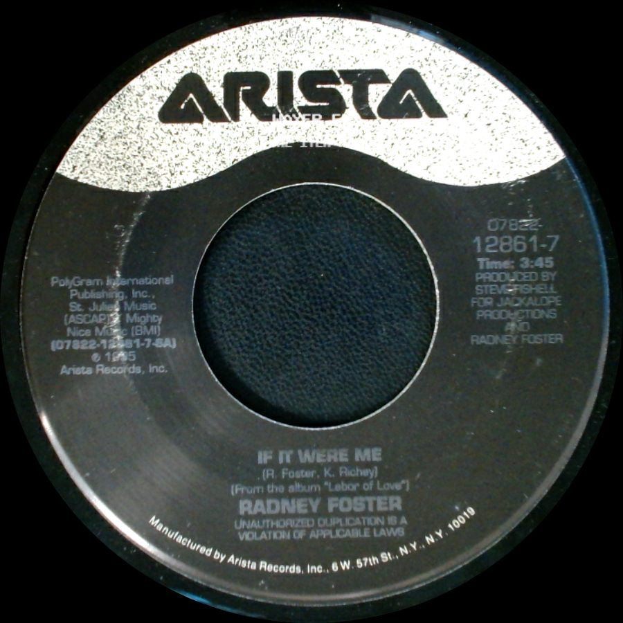 Radney Foster - Walkin' Talkin' Woman / If It Were Me side B