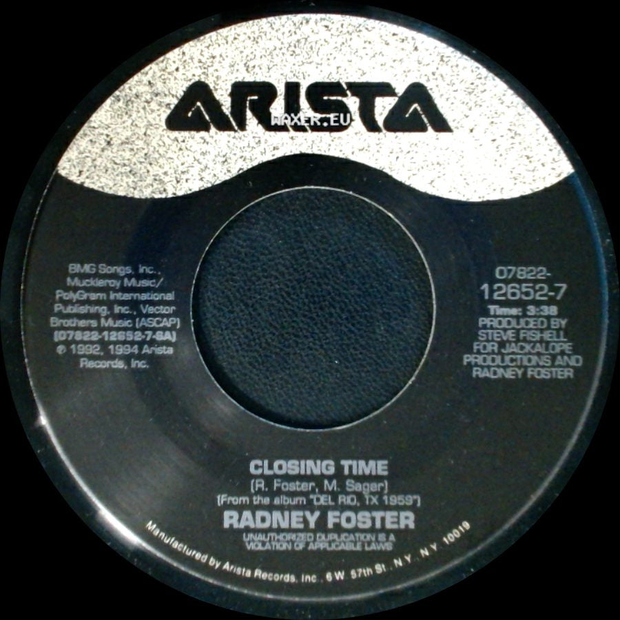 Radney Foster - Old Silver / Closing Time side B