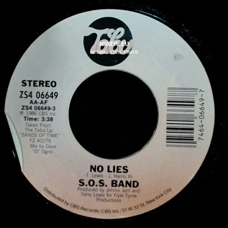 S.O.S. Band - No Lies / Even When You Sleep side A