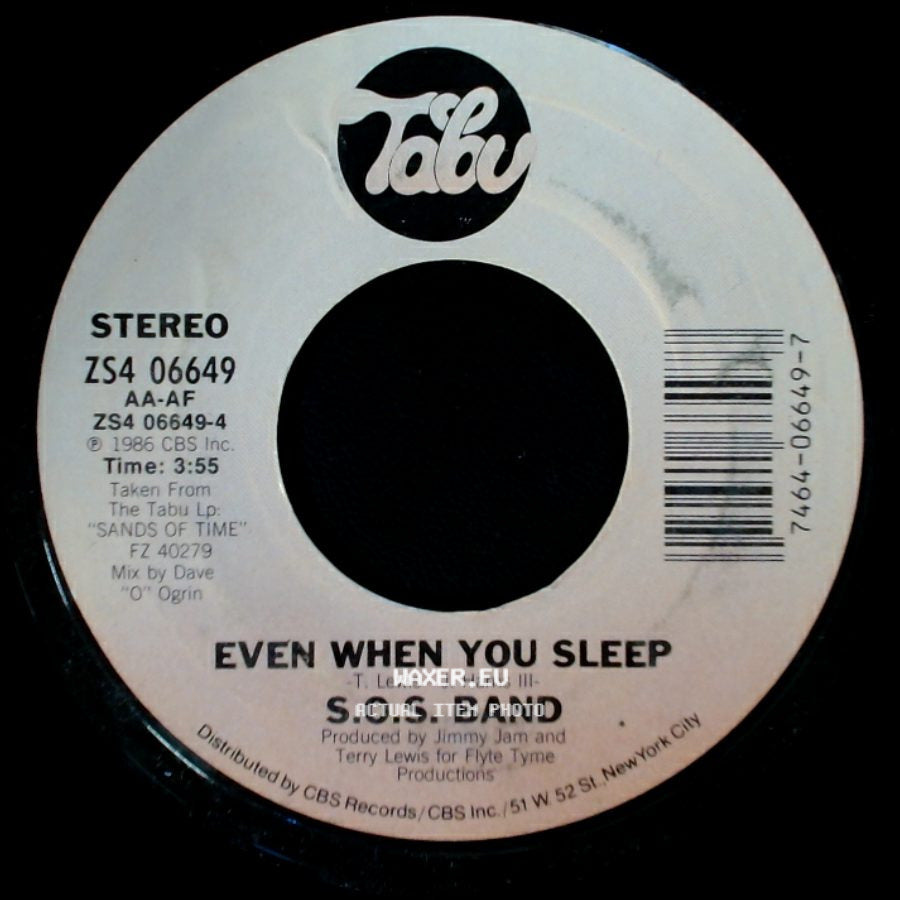 S.O.S. Band - No Lies / Even When You Sleep side B