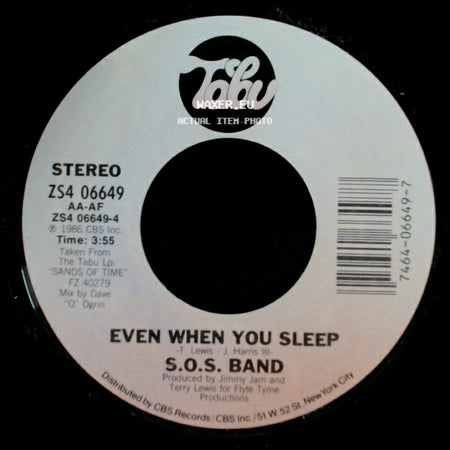 S.O.S. Band - No Lies / Even When You Sleep side B