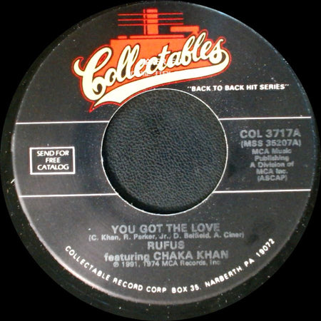 Rufus Featuring Chaka Khan - You Got The Love / Once You Get Started side A
