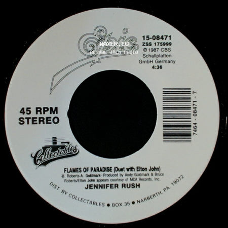 Jennifer Rush - Flames Of Paradise (Duet With Elton John) / The Power Of Love side A