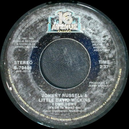 Johnny Russell & Little David Wilkins - (Hot Dama Lama) It's Quittin' Time / I Owe, I Owe (It's Off To Work I Go) side B