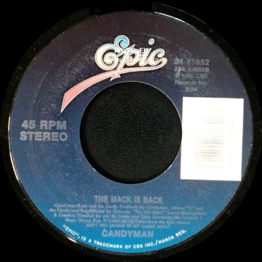 Candyman - The Mack Is Back / Melt In Your Mouth (Fallin' In Love Mix Edit) side A