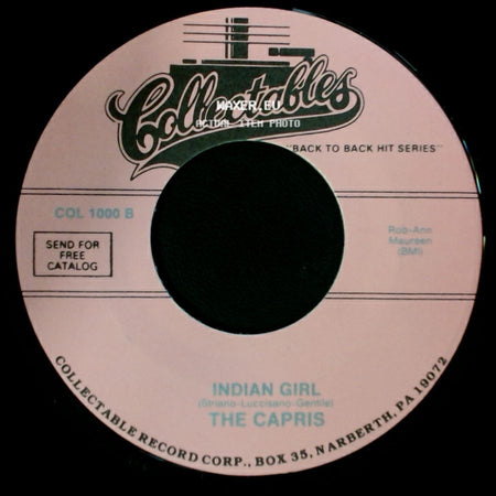 The Capris - There's A Moon Out Tonight / Indian Girl side B