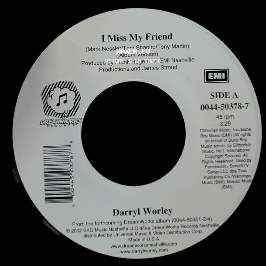 Darryl Worley - I Miss My Friend / Sideways side A
