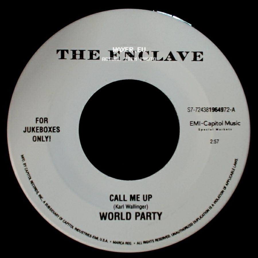 World Party - Vanity Fair / Call Me Up side B