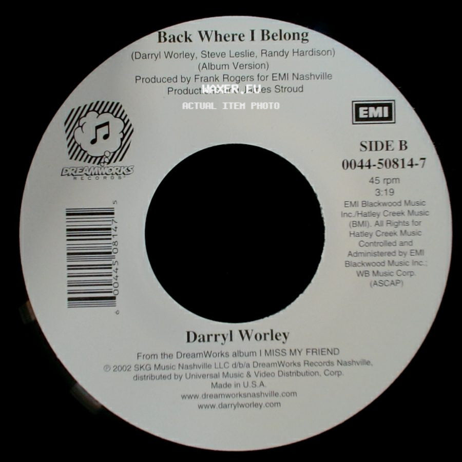 Darryl Worley - Family Tree / Back Where I Belong side B