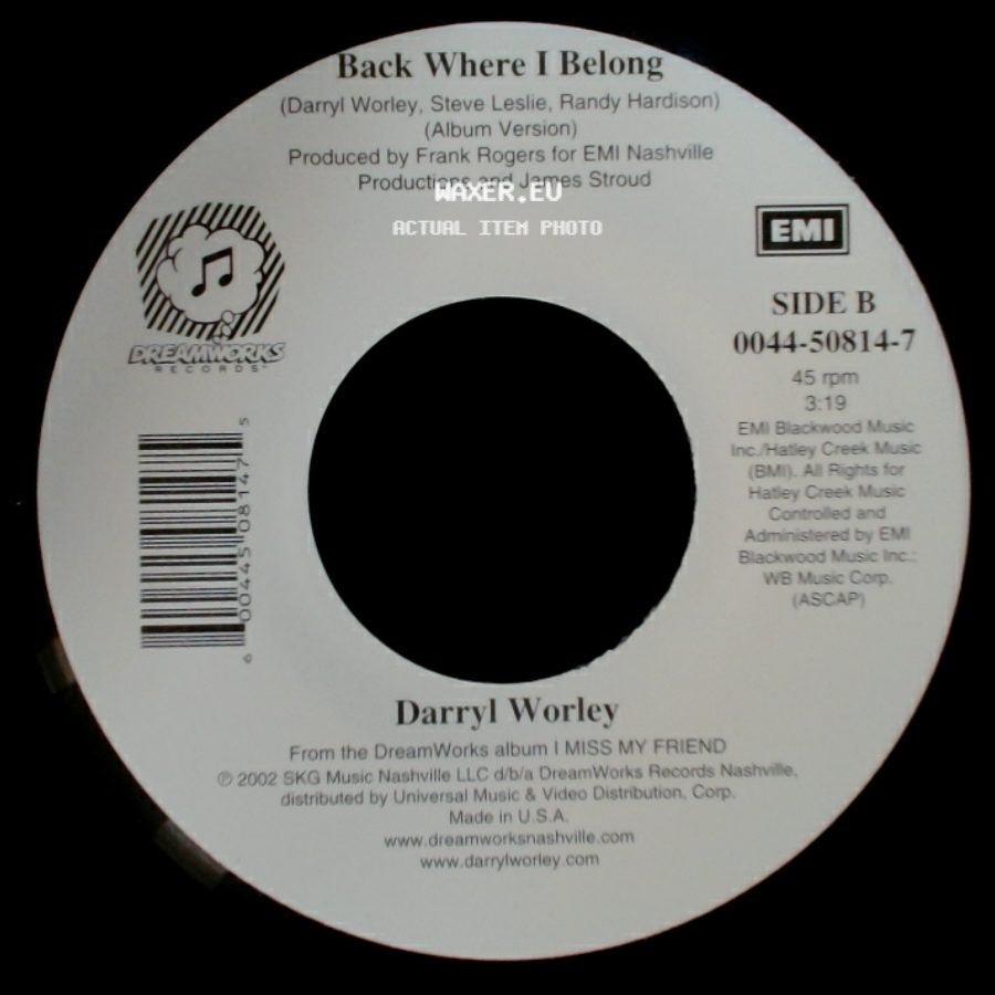 Darryl Worley - Family Tree / Back Where I Belong side B