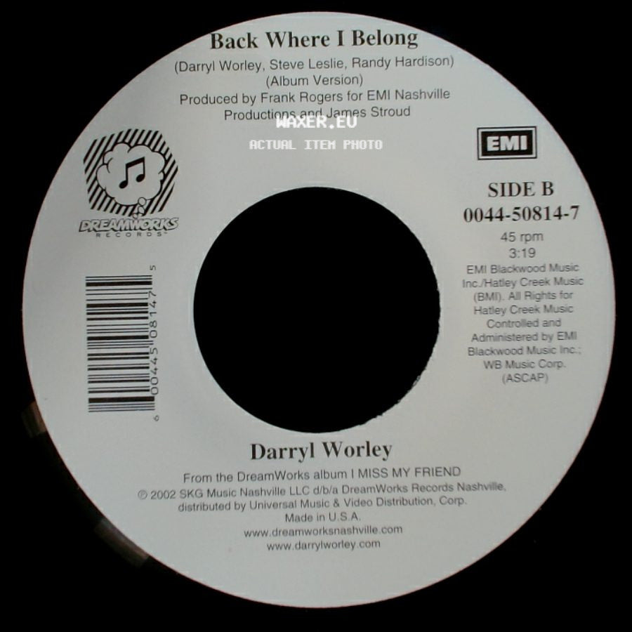 Darryl Worley - Family Tree / Back Where I Belong side B