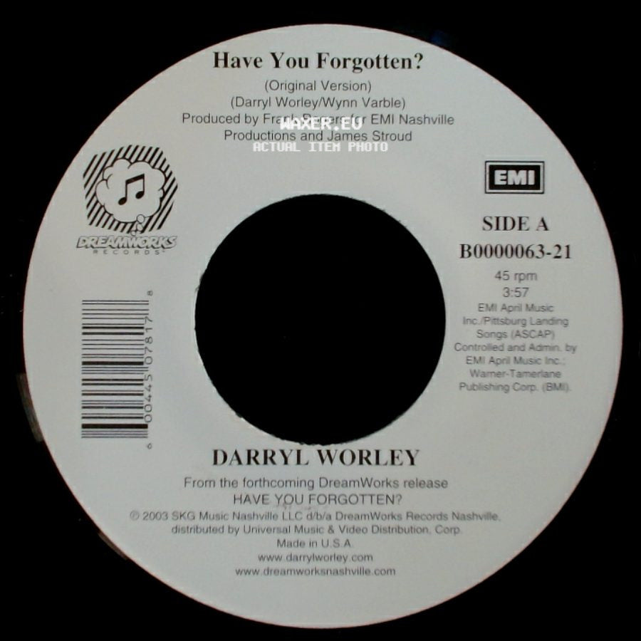 Darryl Worley - Have You Forgotten? / I Miss My Friend (Acoustic Version) side A