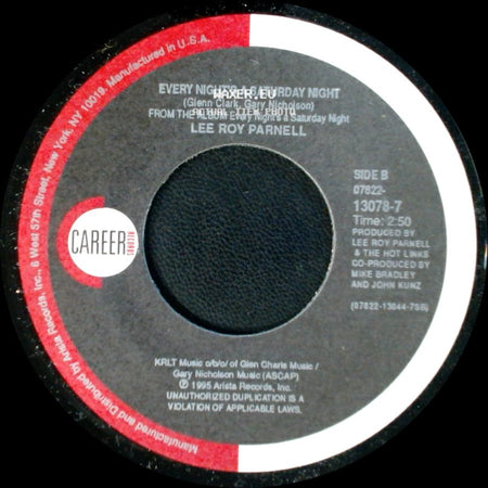 Lee Roy Parnell - Lucky Me, Lucky You / Every Night's A Saturday Night side B