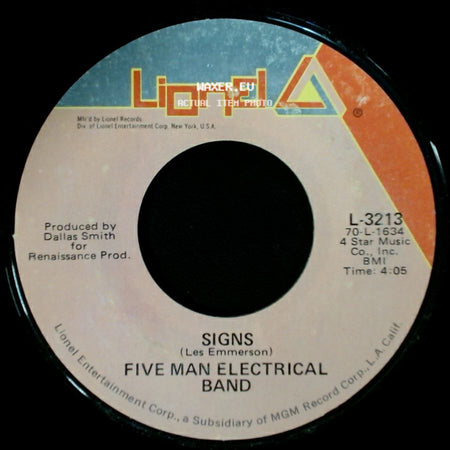 Five Man Electrical Band - Hello Melinda Goodbye / Signs side B