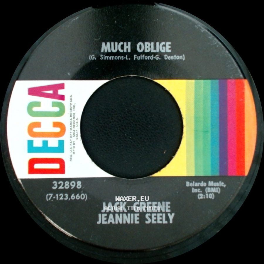 Jack Greene Jeannie Seely - The First Day / Much Oblige side B
