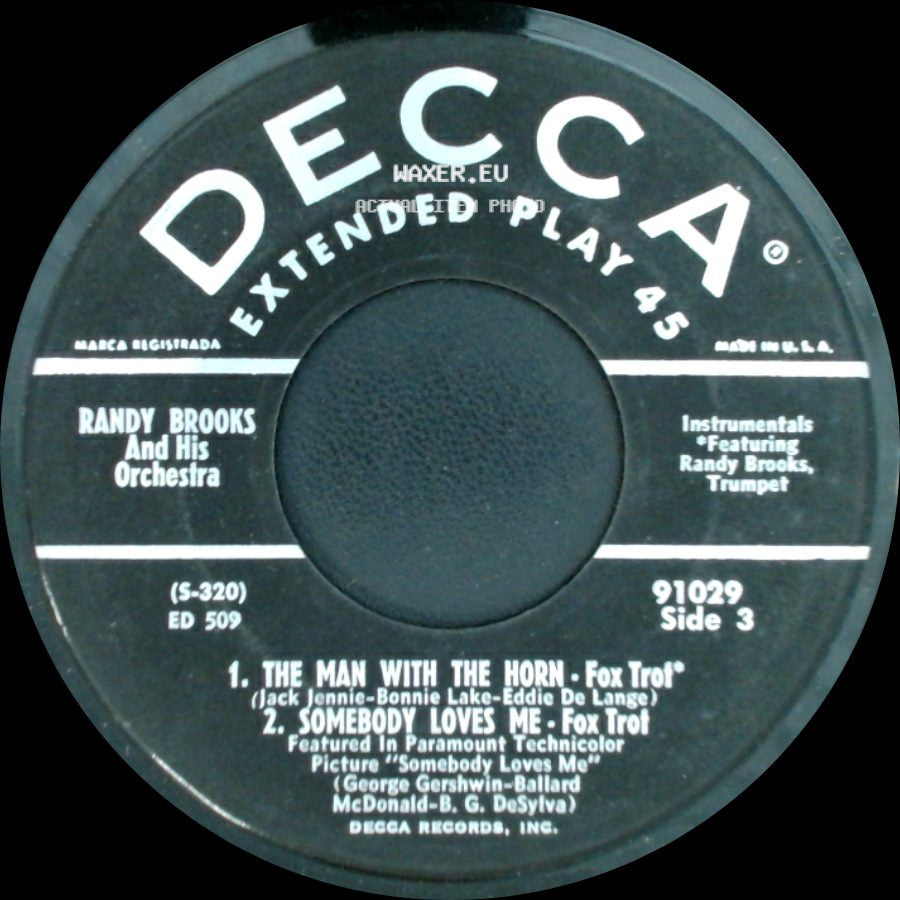 Randy Brooks And His Orchestra - Unknown Title A / Unknown Title B side B