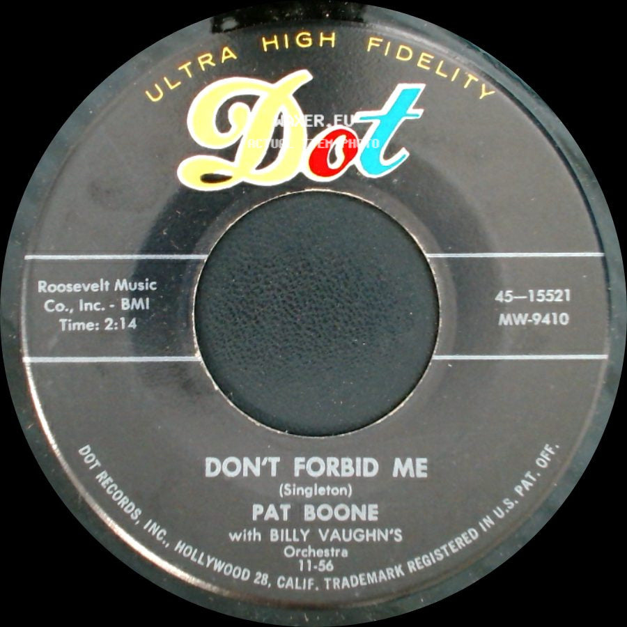 Pat Boone - Anastasia / Don't Forbid Me side B