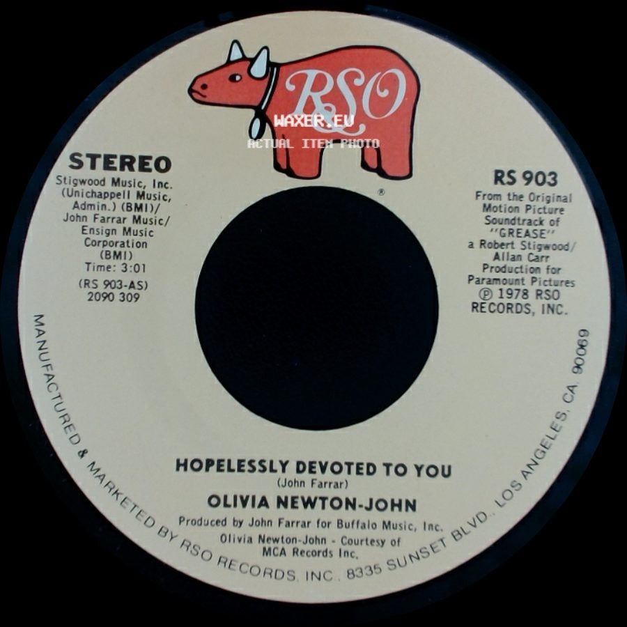 Olivia Newton-John - Love Is A Many Splendored Thing / Hopelessly Devoted To You side B