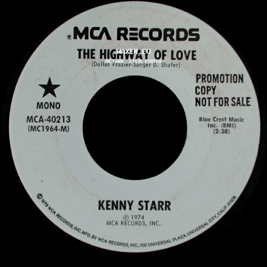 Kenny Starr - The Highway Of Love / You Make It Easy side A