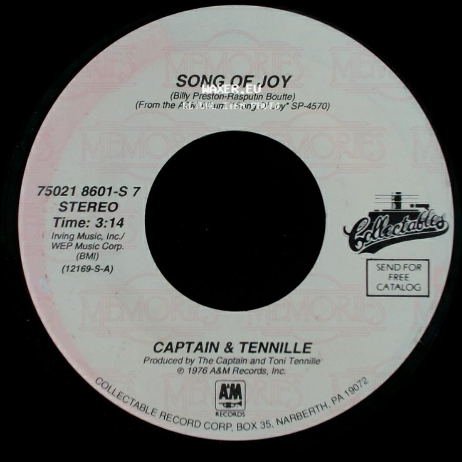 Captain & Tennille - Wedding Song (There Is Love) / Song Of Joy side B
