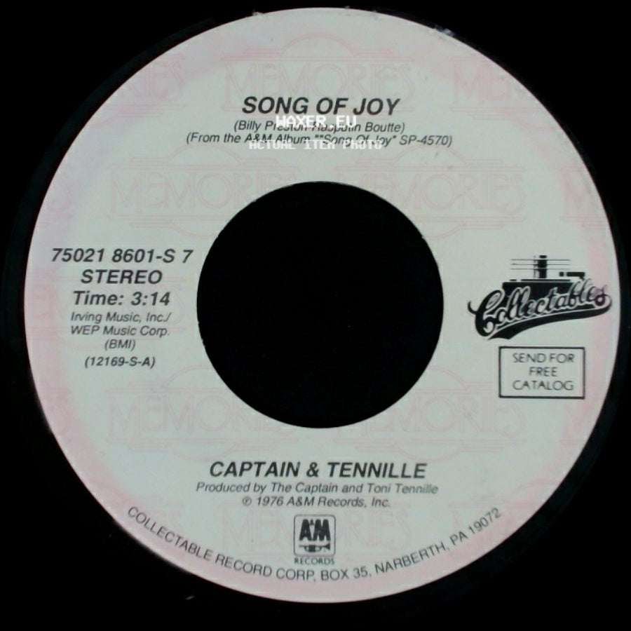 Captain & Tennille - Song Of Joy / Wedding Song (There Is Love) side A