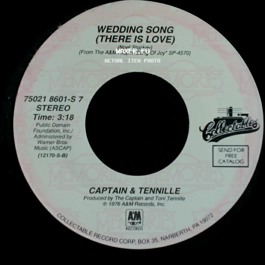 Captain & Tennille - Song Of Joy / Wedding Song (There Is Love) side B