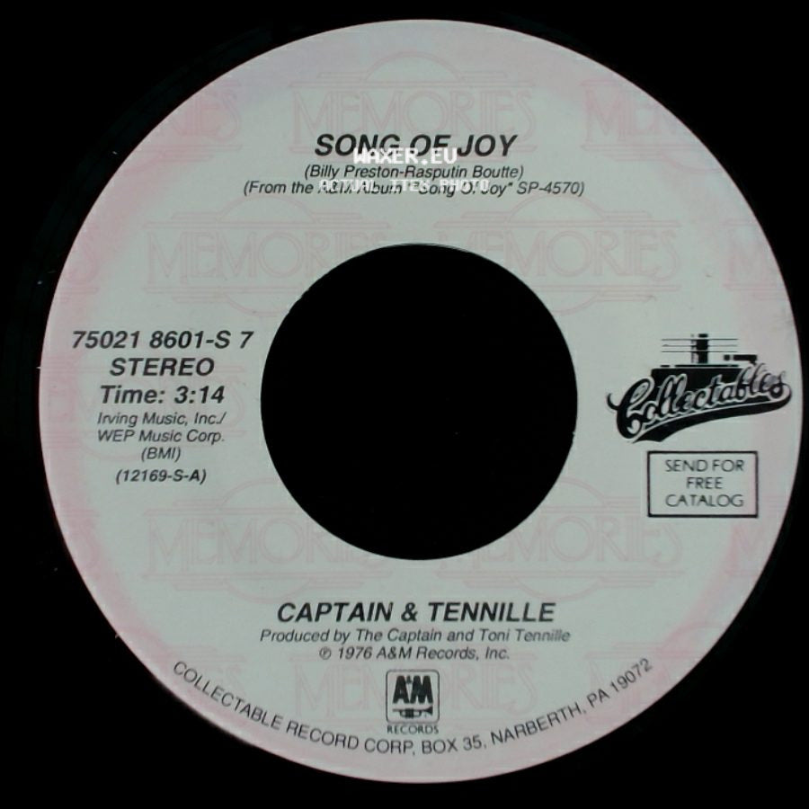Captain & Tennille - Song Of Joy / Wedding Song (There Is Love) side A