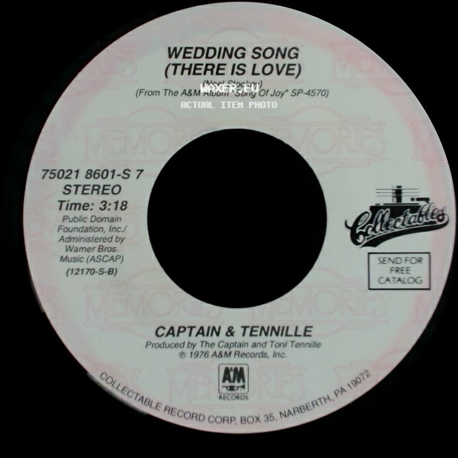 Captain & Tennille - Song Of Joy / Wedding Song (There Is Love) side B