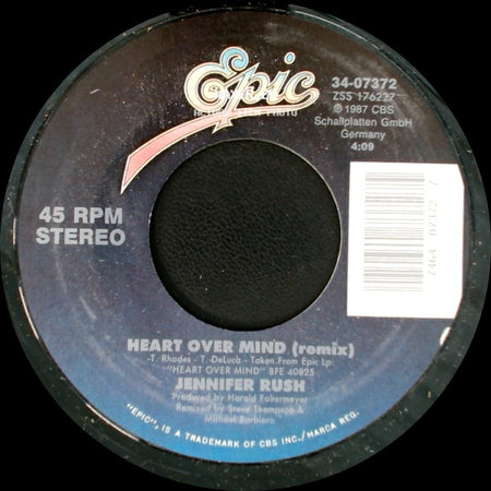 Jennifer Rush - Love Of A Stranger / Heart Over Mind (Remix) side B