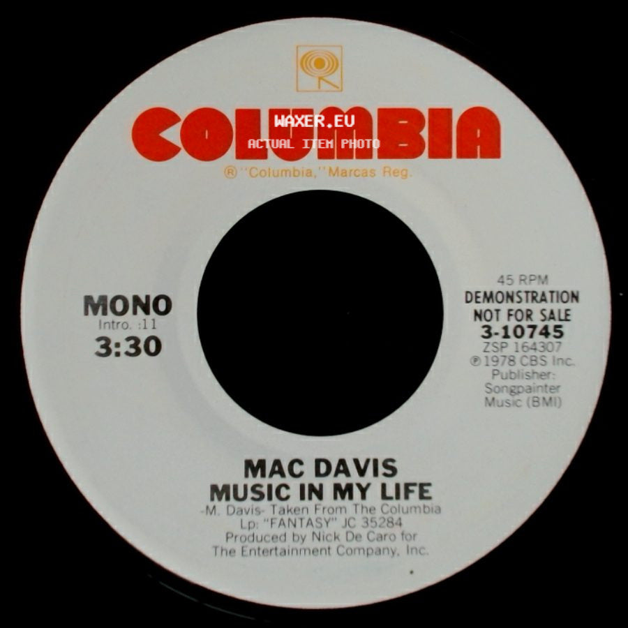 Mac Davis - Music In My Life / Music In My Life side B