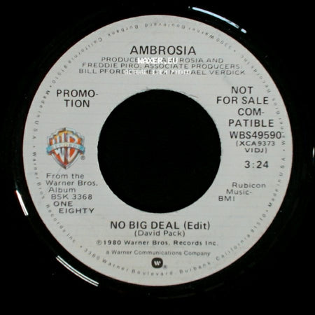 Ambrosia - No Big Deal (Edit) / No Big Deal (Edit) side A