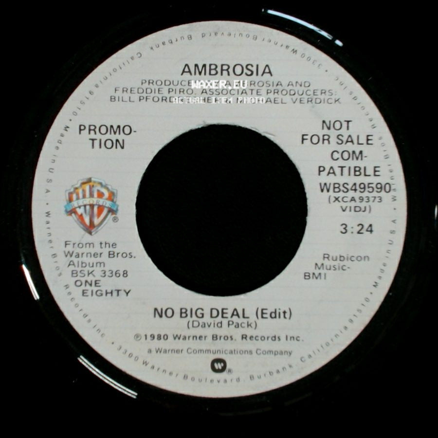 Ambrosia - No Big Deal (Edit) / No Big Deal (Edit) side A