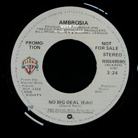 Ambrosia - No Big Deal (Edit) / No Big Deal (Edit) side B