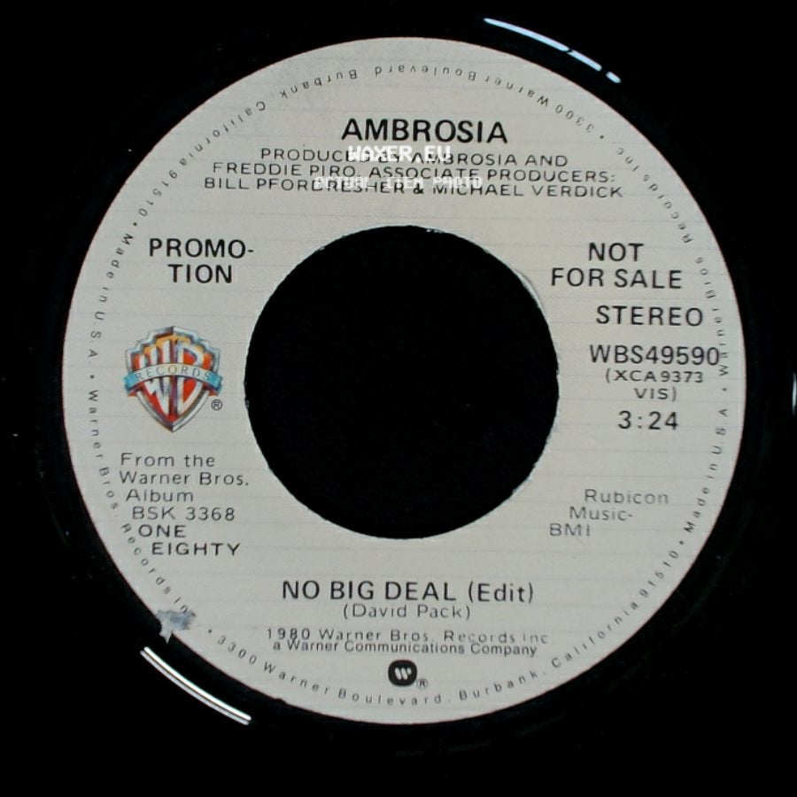 Ambrosia - No Big Deal (Edit) / No Big Deal (Edit) side B