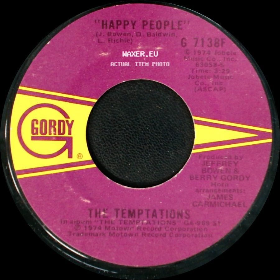 The Temptations / The Temptations' Band - Happy People / Happy People (Instrumental) side A