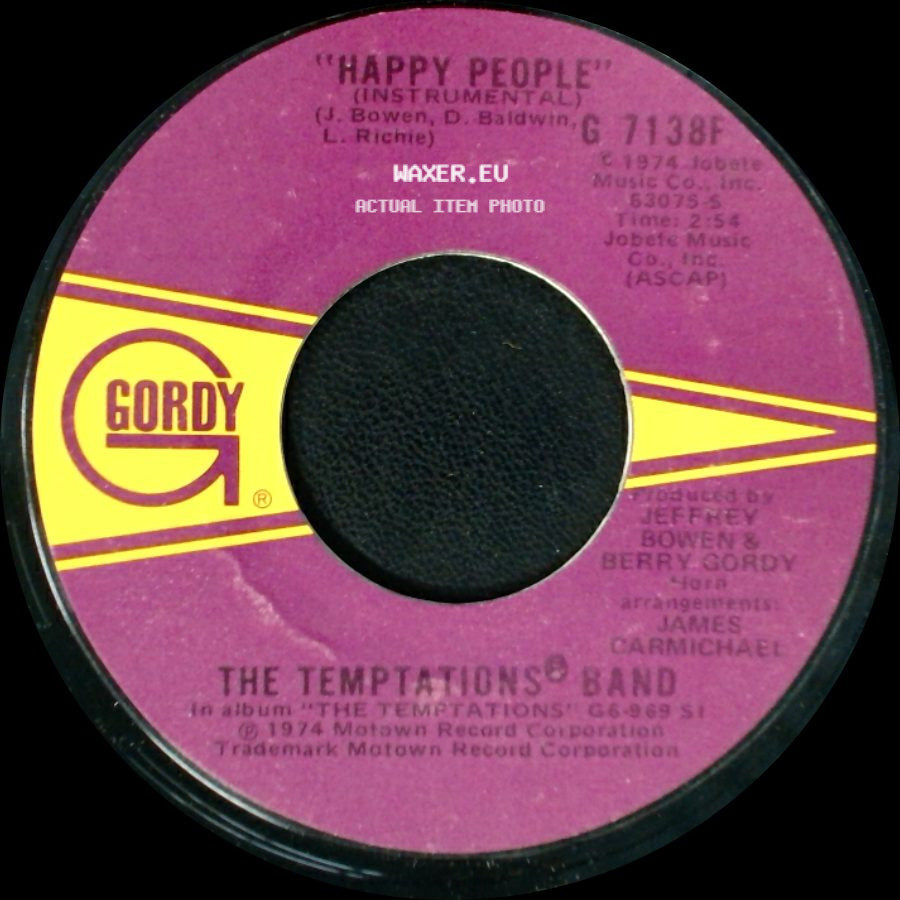 The Temptations / The Temptations' Band - Happy People / Happy People (Instrumental) side B