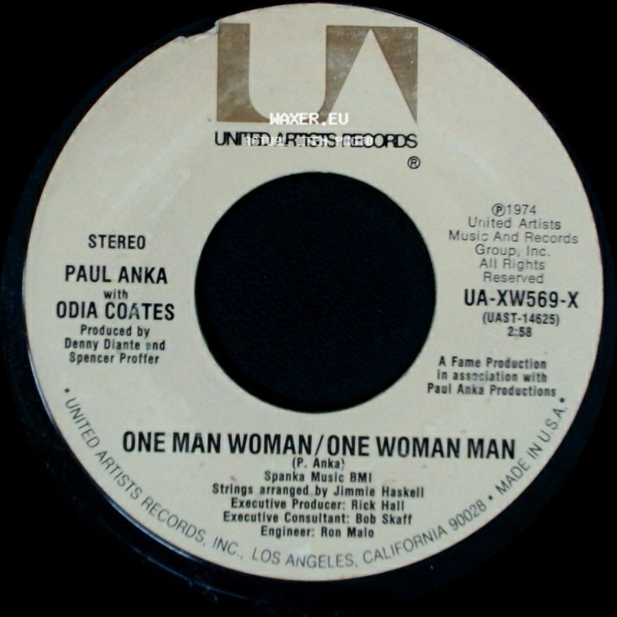 Paul Anka / Paul Anka With Odia Coates - Let Me Get To Know You / One Man Woman / One Woman Man side B