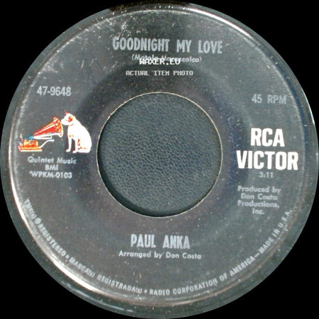 Paul Anka - Goodnight My Love / This Crazy World side A