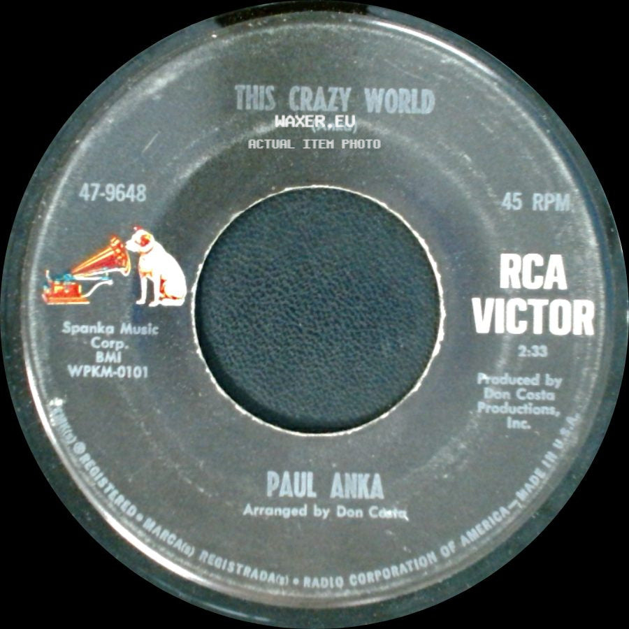 Paul Anka - Goodnight My Love / This Crazy World side B