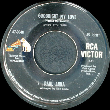 Paul Anka - Goodnight My Love / This Crazy World side A