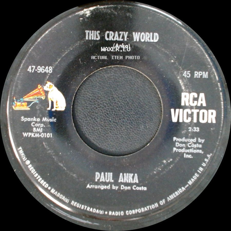 Paul Anka - Goodnight My Love / This Crazy World side B