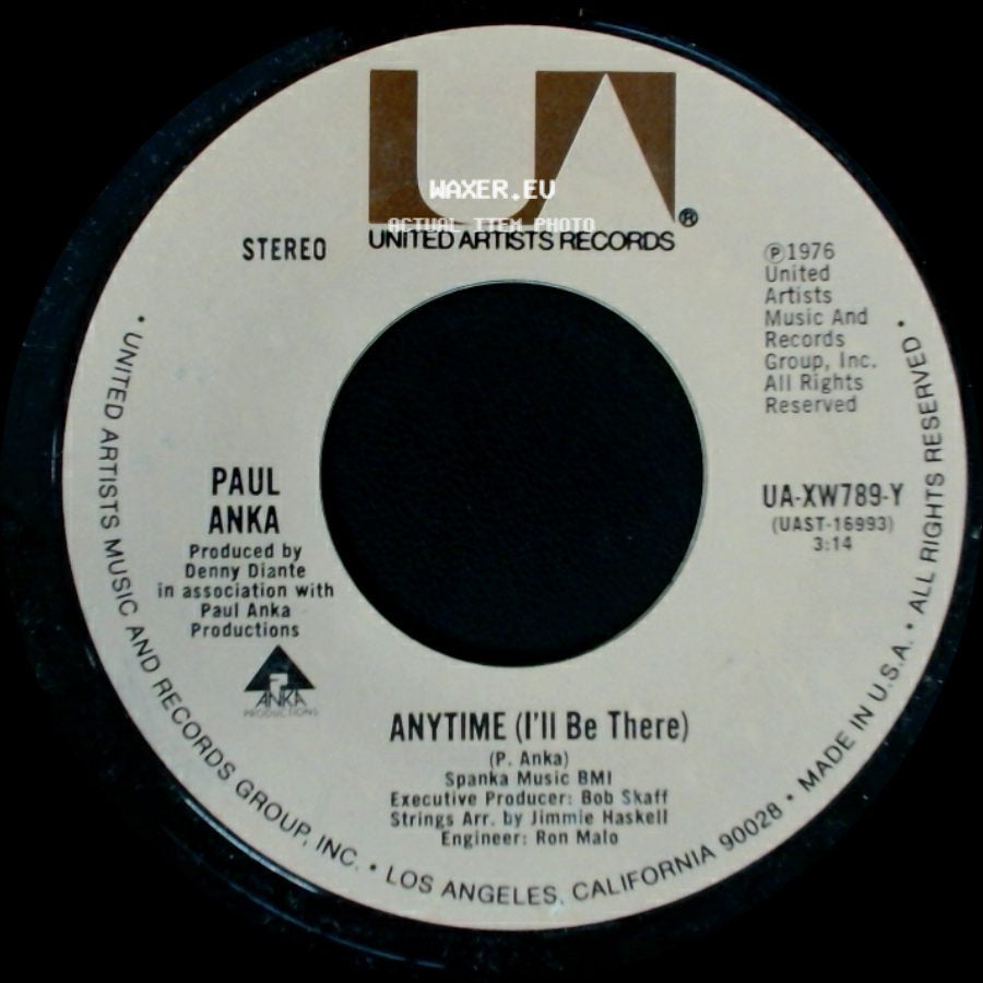 Paul Anka - Anytime (I'll Be There) / Something About You side A