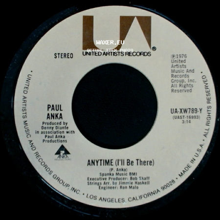 Paul Anka - Anytime (I'll Be There) / Something About You side A