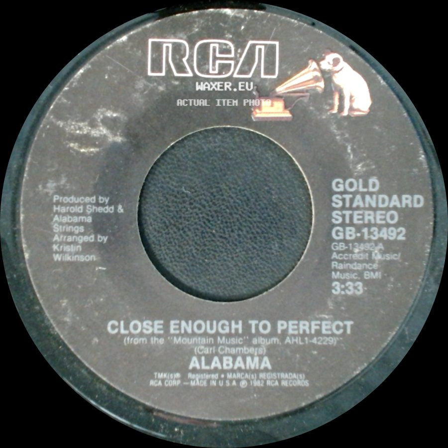 Alabama - Take Me Down / Close Enough To Perfect side B