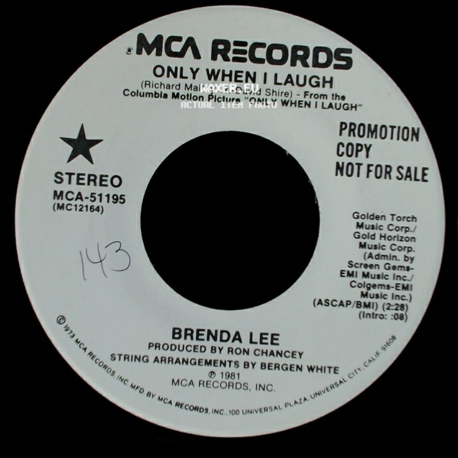 Brenda Lee - Only When I Laugh / Only When I Laugh side B