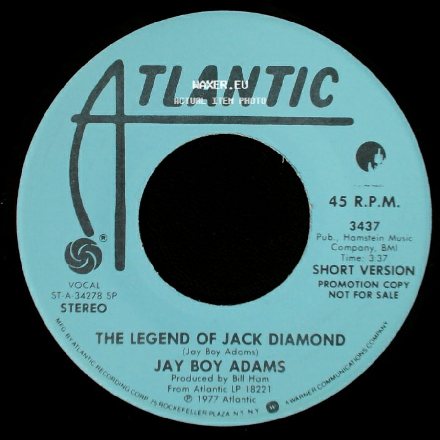 Jay Boy Adams - The Legend Of Jack Diamond / The Legend Of Jack Diamond side B