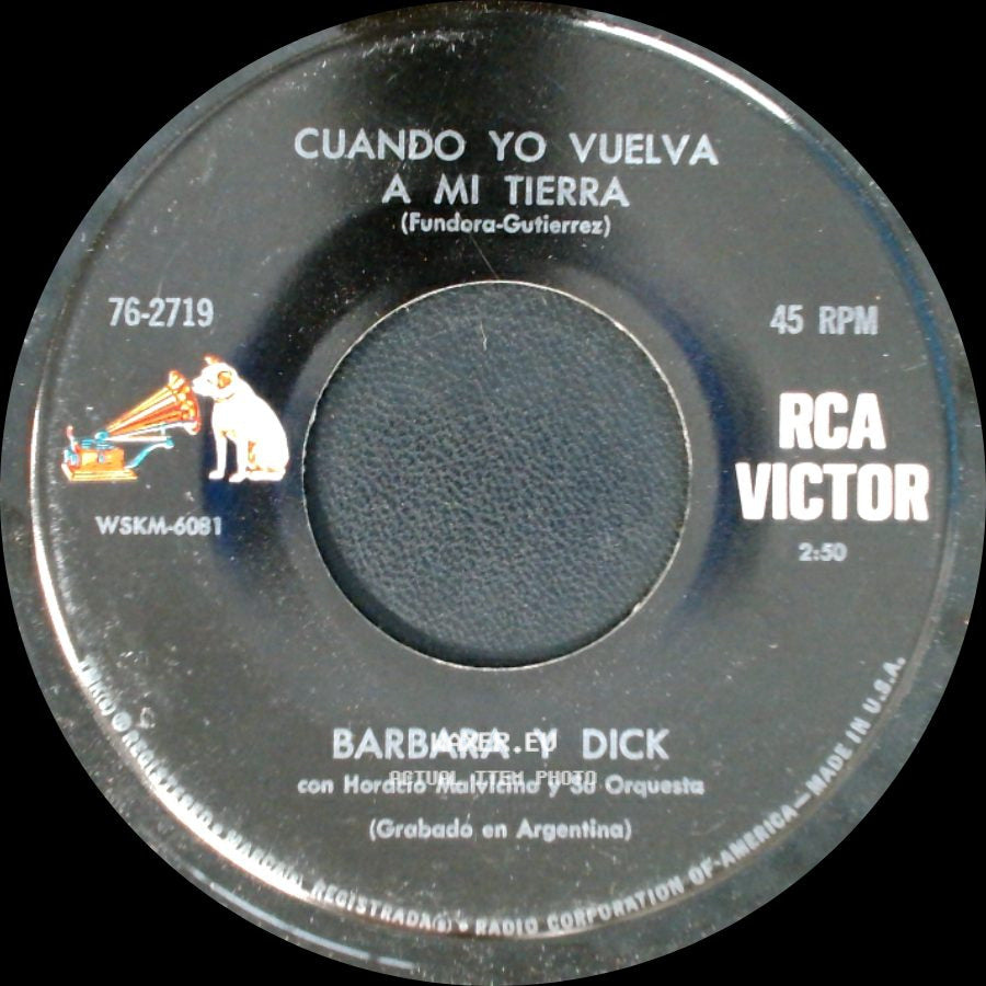 Barbara Y Dick - Hombre Blanco / Cuando Yo Vuelva A Mi Tierra side B