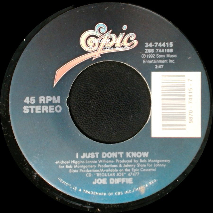 Joe Diffie - Next Thing Smokin' / I Just Don't Know side B