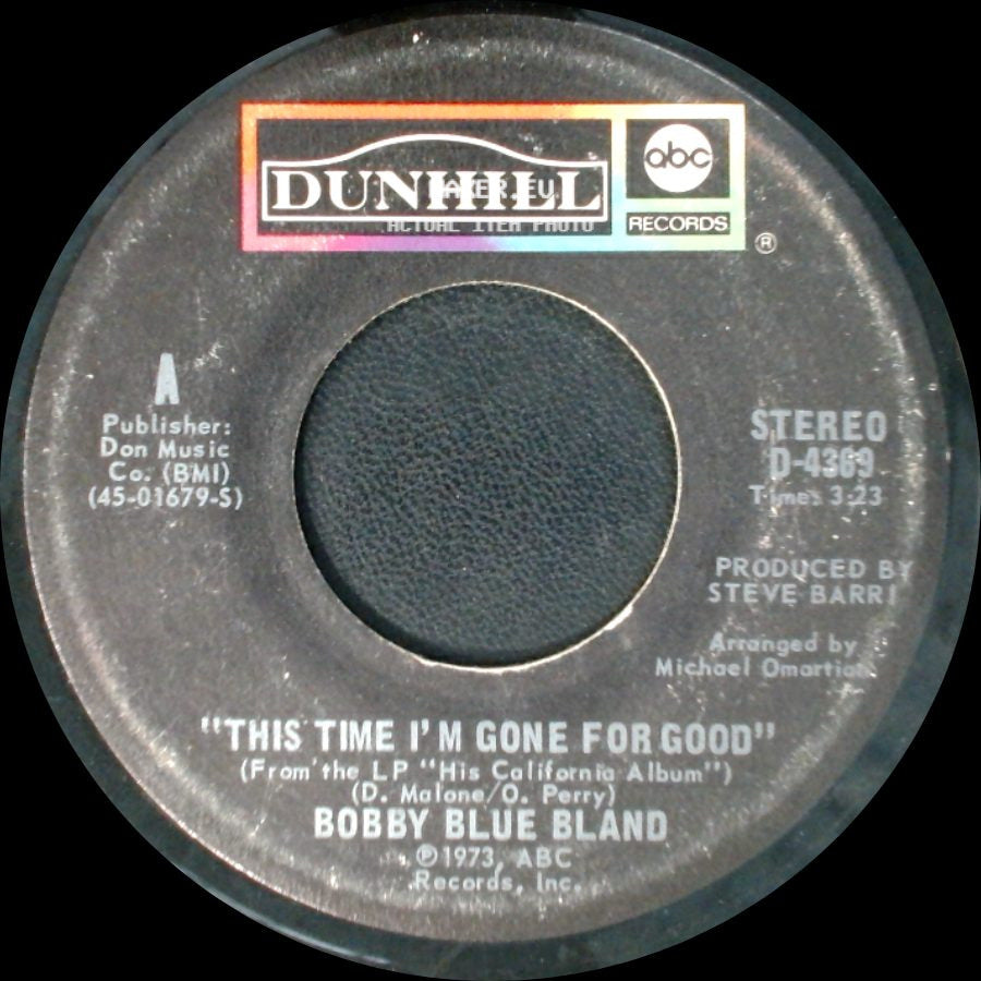 Bobby Blue Bland - Where Baby Went / This Time I'm Gone For Good side B